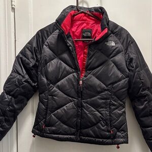The North Face Kids Black Jacket with Pink Accents